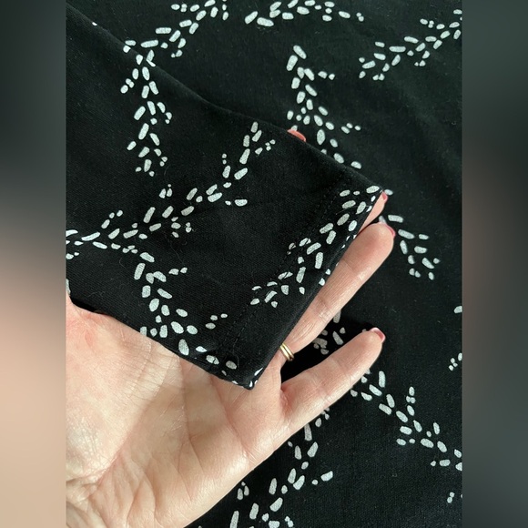 Style & Co. Black with White Patterned Long Sleeve Blouse Women’s Size Small - Picture 9 of 13